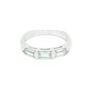 Ring Baguette CZ Stacking Sterling Silver